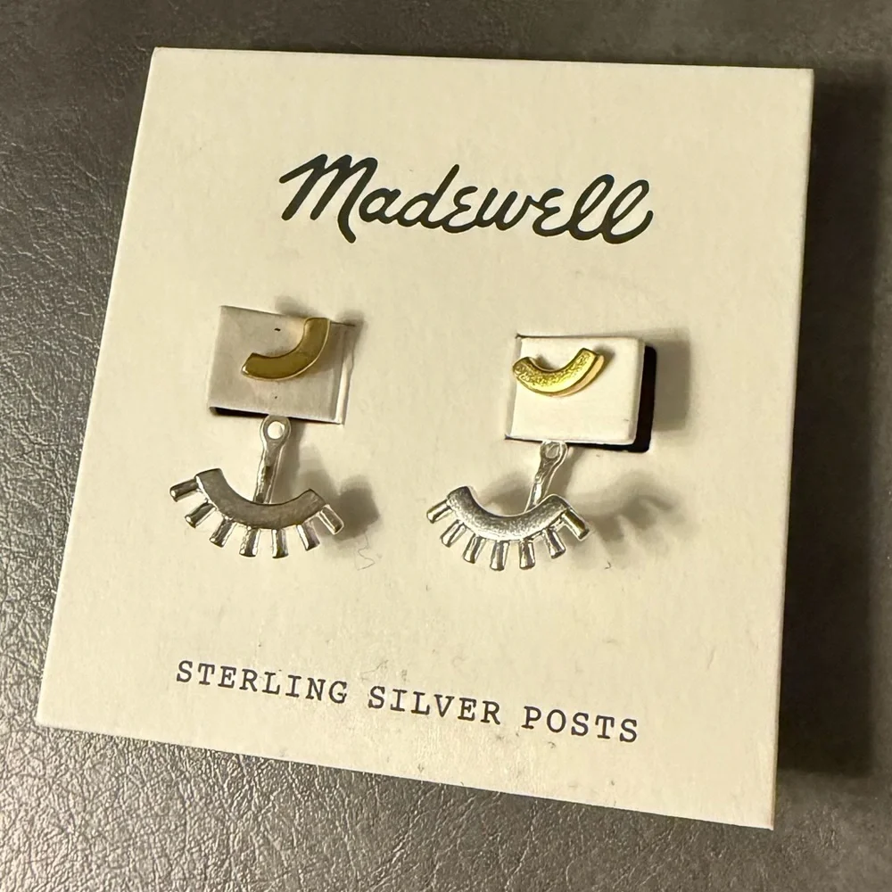 Madewell Madewell Drop Back Succulent Earrings Gold and Silver NWT